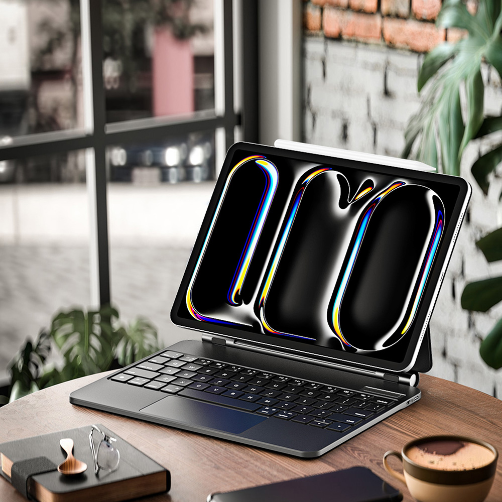 Etui z klawiaturą podświetlaną Bluetooth 5.2 Dux Ducis (seria MK) do iPad Pro 13" 7 gen. 2024, czarne